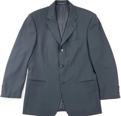 Hugo Boss Mens Sport Coat Size 40 S Einstein Jacket Black Virgin Wool USA - Image 1 of 4