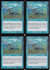 MTG: GULF SQUID Prophecy COMMON; played, Excellent condition x4