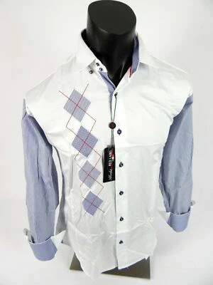 Camisa Para Hombres Absolute Rebellion Blanca Argil Bordada Botón Frontal CHAMBORO Foto 1 de 4