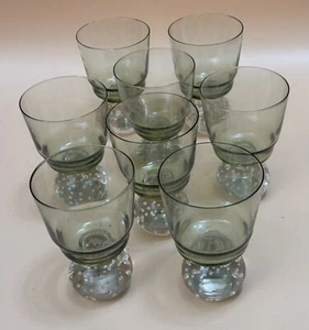 MCM 60er Jahre Regentropfen hellgrün von Portugal - Set mit acht Wasserkelchen - Bild 1 von 16