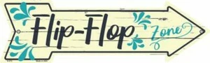 Flip Flop Zone Metal Arrow Sign 17" x 5" - Picture 1 of 1