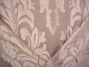 10-5/8Y KRAVET 17492 TAUPE SANDSTONE FLORAL CHENILLE DAMASK UPHOLSTERY FABRIC - Picture 1 of 4