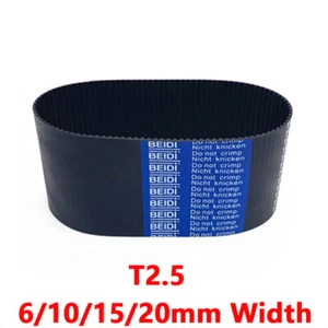 T2.5 2.5mm Pitch 6-25mm Width Closed Loop Synchronous Timing Belt for Pulley CNC - Picture 1 of 5
