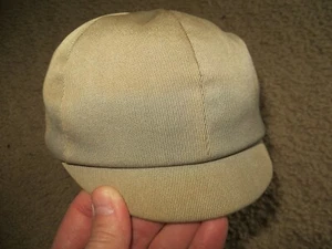 40's 50's Vintage Khaki Canvas Baby Boys Hat Cap School Paper Boy Rockabilly Kid - Picture 1 of 12