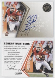 2010 Press Pass Signings Gold /99 Freddie Barnes #PPS-FB Rookie Auto RC