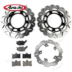 Front Rear Brake Disc Rotors Organic Brake Pads for Yamaha YZF R6 2008 - 2016 - Picture 1 of 13