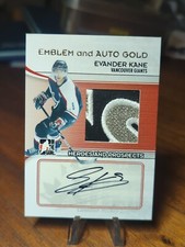 Evander Kane 2009-10 ITG Heroes and Prospects Game-Used Emblem & Gold Auto 1/1