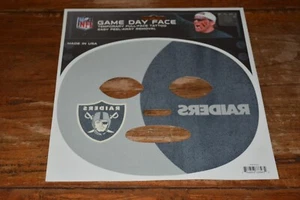 NFL Game Day Full Face LAS VEGAS RAIDERS Temporary Tattoo USA Easy Removal NEW - Picture 1 of 3