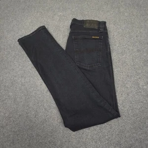 Nudie Jeans womens 29 black denim cotton TUBE KELLY pants slim straight Size 29 - Picture 1 of 12