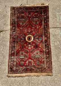 1920s 52 X 30” Antique Tribal Lilihan handmade Oriental Area Rug Wool - Picture 1 of 9