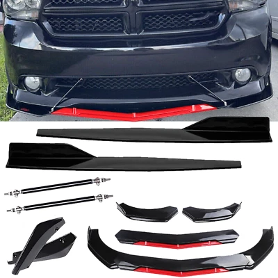 Front Rear Bumper Lip Spoiler Splitter Glossy Black Bod Kit For Dodge Durango Foto 1 de 4