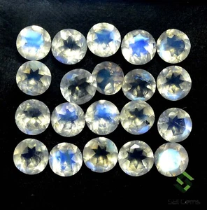 7.91 CTS Natural Rainbow Moonstone Round Cut 5 mm Lot 20 Piece Loose Gemstones - Picture 1 of 5
