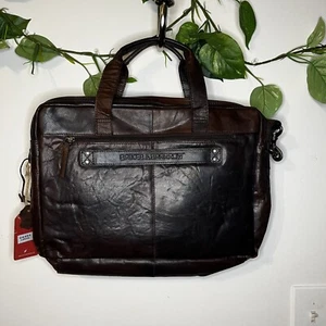 Spikes & Sparrow Large Leather Business Laptop Messenger Bag in Dark Brown NEW - Picture 1 of 8