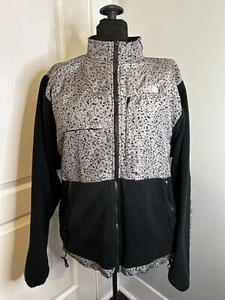 NORTH FACE Black/Gray Flecked Denali Polartec Fleece Full Zip Jacket Mens S - Picture 1 of 9