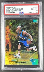 1999-00 Topps Finest JERRY STACKHOUSE rifrattore oro #/100 pistoni PSA 10 POP 1 - Foto 1 di 2