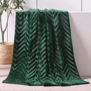 Flannel Fleece Throw Blanket for Couch Soft Fluffy Velvet Sofa Blanket with D... - Picture 1 of 8