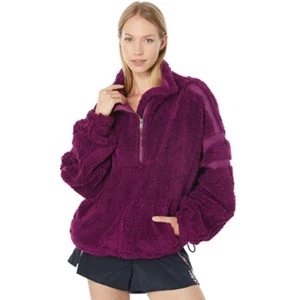 NEU XS $ 98 Free People Movement Nantucket Fleecepullover Sweatshirt lila Reißverschluss - Bild 1 von 12