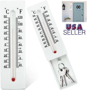 2× Key Hider Outside Decorative Thermometer Key Box Holder to Hide Spare Key USA - Picture 1 of 15