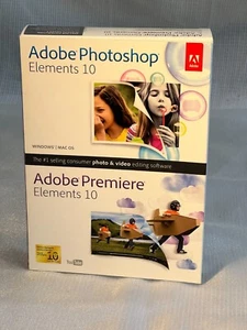 Bundle Adobe Photoshop Elements 10 + Adobe Premiere Elements 10, NEW from 2007 - Picture 1 of 4