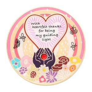 AA NA Sponsor ""With Heart Thanks"" handgezeichnetes inspirierendes 12-Stufen-Medaillon - Bild 1 von 4