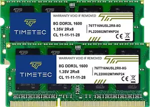 Timetec 16GB KIT(2x8GB) DDR3L/DDR3 1600MHz(DDR3L-1600) PC3L-12800 Non-ECC CL11 - Picture 1 of 9