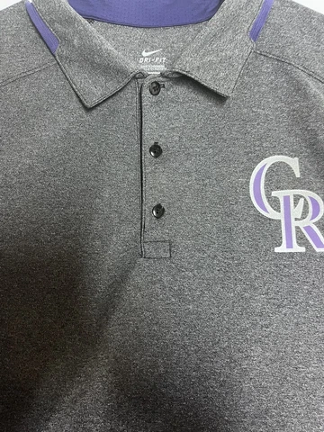 Nike Colorado Rockies Polo Shirt 2 Extra Large XXL Grey MLB Performance Apparel Cover
