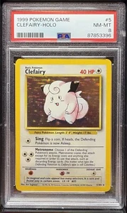 Pokemon Clefairy Holo 1999 Base Set Unlimited #5 PSA 8 NM-MT - Picture 1 of 2