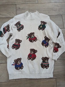 MARISA CHRISTINA Maglione Orsacchiotto Collezione Natale 1994 L Spalline - Foto 1 di 9