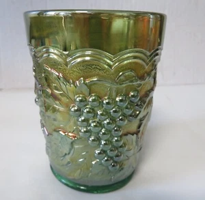 Vintage Indiana Harvest Carnival Grape 4" Juice Glass Green - Picture 1 of 5