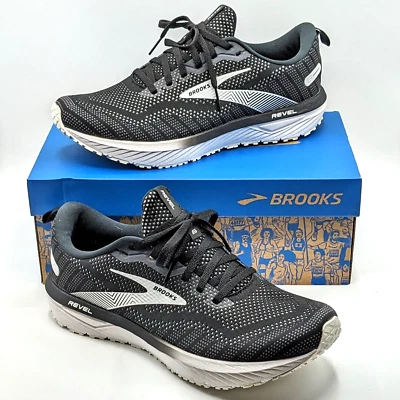 Zapato Brooks "Revel 6" para hombre todo el día elástico sensible [perla ennegrecida/blanco] Foto 1 de 4