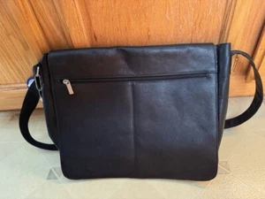 David King black leather computor bag/briefcase - Picture 1 of 11