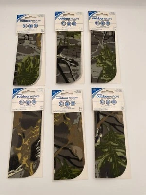 6 Sets Of 2- BONDEX Outdoor Restore Iron On 5x7 TREE CAMO Canvas Repair Patches - Image 1 of 2
