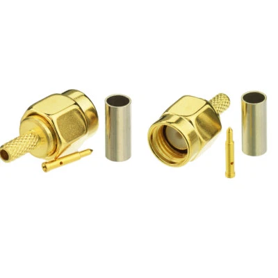 SMA Crimp Plug ST RF connector for RG316 RG174 LMR100 cable - Image 1 of 3