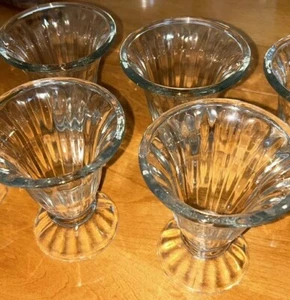 Set of 4 Vintage Libbey Clear Footed Sundae Dish 4 3/4 Inches - Picture 1 of 6
