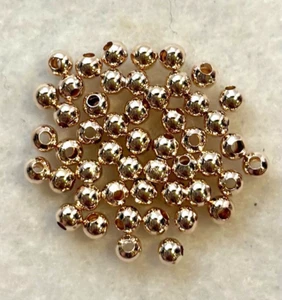 CUENTAS ESPACIADORAS DE METAL REDONDAS DE ORO ROSA DE 3 MM 50 PIEZAS PARA HACER JOYAS NUEVAS SIN ETIQUETAS - Imagen 1 de 1