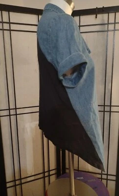 Helmut Lang Button Down Denim Jean Shirt Jersey Back Size M - Image 1 of 4