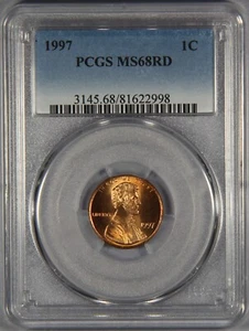 1997 Lincoln Memorial Cent Penny PCGS MS68 RD 1c - Picture 1 of 3