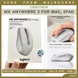 NEW Logitech MX Anywhere 3 Wireless Mouse for Mac, iPad (Pale Grey) USB-C Charge - Picture 1 of 16