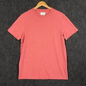 Farah Danny Mens Medium Short Sleeve T-Shirt Red Organic Cotton Dark Rose - Picture 1 of 11