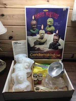 Raro RAPCO Monstruos Famosos Juego de Hacer Velas Completo Los 4 Moldes con La Momia! Foto 1 de 4