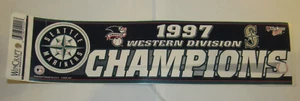 Seattle Mariners Western Div. 1997 Adesivo paraurti Champs 3x12 - Seattle, WA vintage - Foto 1 di 1
