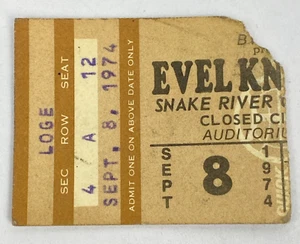 Evel Knievel Snake River Canyon Jump Ticket 8. September 1974 CCTV Houston TX? - Bild 1 von 5
