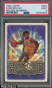 1999 Topps Record Numbers Kobe Bryant Los Angeles Lakers HOF PSA 9 MINT