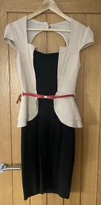 Little Mistress Bodycon Dress with Peplum, Size 8 - Picture 1 of 5
