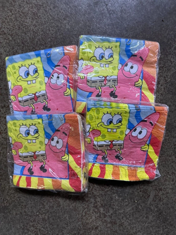 SpongeBob SquarePants Party Napkins 4 Packages DesignWare 16 Napkins Each New - Image 1 of 1