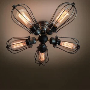 Industrial Vintage Metal Pendant Lamp Steampunk Chandelier Light Ceiling Fixture - Picture 1 of 9