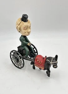 Vintage Happy Hooligan Comic Cast Iron Toy Mule Pulling Wagon The Nodders #400 - Picture 1 of 10