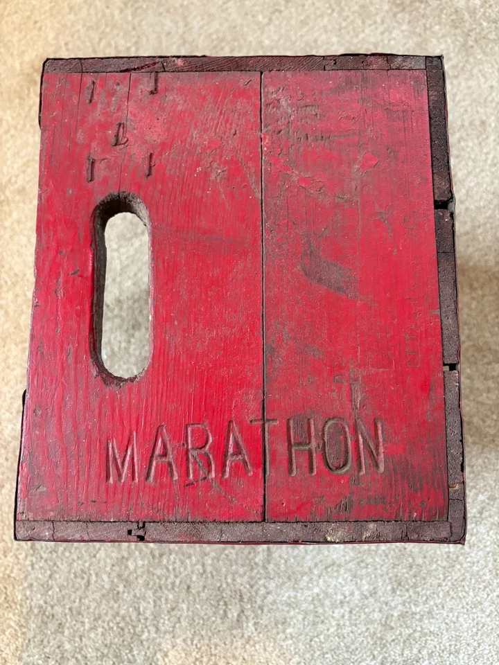 Vintage Original MARATHON BREWING CO WOODEN BEER CASE/BOX-Marathon Super Fine - Image 1 of 4