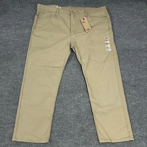 Levis 502 Jeans Herren 44x28 Khaki Hellbraun Denim Taper Leg Stretch Hose *LESEN* NEU - Bild 1 von 12