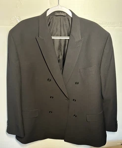 Sean John Fine Tailoring Black Double Breasted Suit Jacket Blazer 3 button - Picture 1 of 11